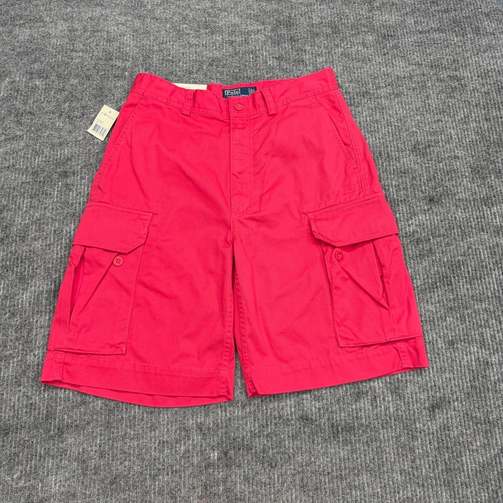 NWT Vintage Polo Ralph Lauren Gellar Fatigue Cargo Shorts Mens 32 Pink Baggy